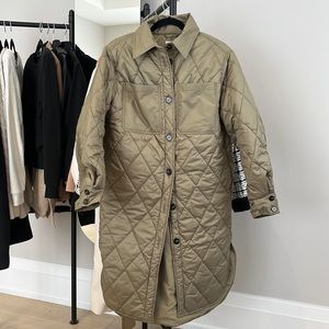 Oversized, longline quilted puffer jacket